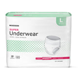 McKesson Unisex Adult Absorbent Underwear Pull On with Tear Away Seams Large Disposable Moderate Absorbency (1123833_CS) 72/CS