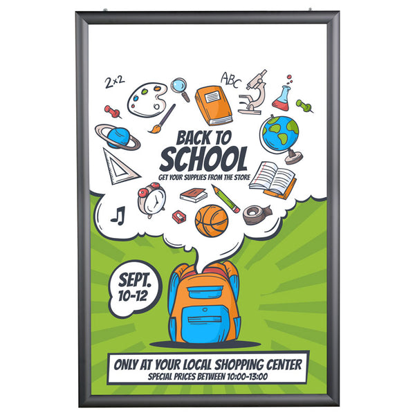 Portable 1.77" Snap Frame Poster size 40"x60"Black with white backing and Pet cover (UCN455BP46X2000) Each