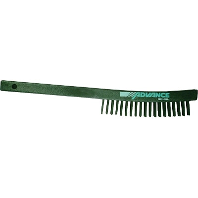 Advance Brush Curved Handle Scratch Brushes, 13 3/4", 3X19 Rows, Carbon Steel Wire, Plastic (410-85012) Each