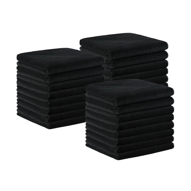 Arkwright Home Bck2U Terry Mircofiber Salon Towel 16x27 Black (24/Pack) (PNP915109BK) 24/PK