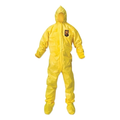 Ansell A70 Chemical Splash Protection Coveralls, Yellow, 3XL, Hood/Boots (412-00686) 12 EA / CA