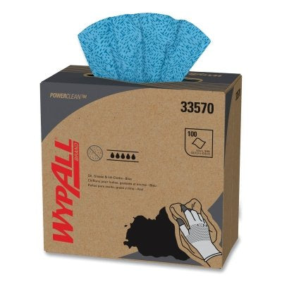 Kimberly-Clark WypAll® Kimtech Prep® Kimtex® Wiper, Blue, 8.8 in W x 16.8 in L, 100/Box, 1-Ply (993-33570) 500 SH / CA