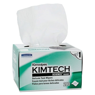 Kimberly-Clark Kimtech Science Kimwipes Delicate Task Wiper, White, 4.4 in W x 8.4 in L, 280 per Box (993-34120) 30 BX / CA