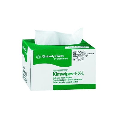 Kimberly-Clark Kimtech Science Kimwipes Delicate Task Wiper, White, 4.4 in W x 8.4 in L, 280 per Box (993-34155) 60 BX / CA