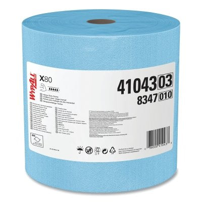 Kimberly-Clark X80 Heavy-Duty Cloth, Blue, 12.2 in W x 12.4 in L, 475 Sheets/RL, Jumbo Roll (993-41043) 1 / RL