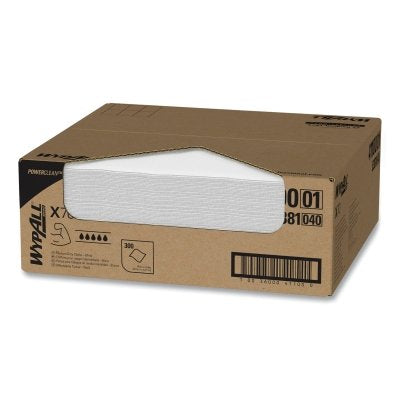 Kimberly-Clark WypAll® X70 Cloths, White, 14.9 in W x 16.6 in L, 300 Sheets/Unit, Box, 1 BX/BX (993-41100) 1 / BX