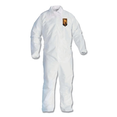 Kimberly-Clark KleenGuard™ A20 Breathable Particle Protection Coveralls, White, Large, ZF, EWA (412-49103) 24 EA / CA