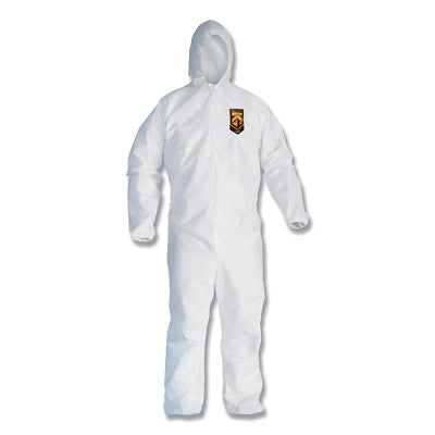 Kimberly-Clark KleenGuard™ A20 Breathable Particle Protection Coveralls, White, 3X-Large, ZF, EBWAH (412-49116) 20 EA / CA