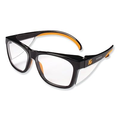 Kimberly-Clark KleenGuard™ Maverick™ Safety Glasses, Clear Anti-Fog/Scratch Lens, Black/Orange Frame (412-49312) Each