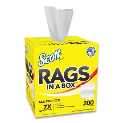 Kimberly-Clark Rags In A Box™ Heavy Duty Disposable Towel, 9.75 in W, 12.35 in L, White (993-75260) 8 BX / CA