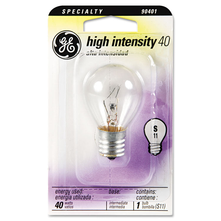 GE Incandescent S11 Appliance Light Bulb, 40 W, Clear (GEL35156)