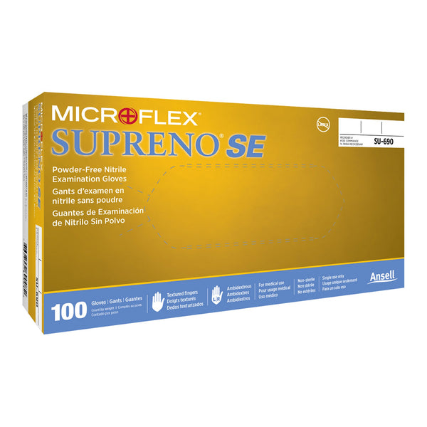Supreno® SE Exam Glove X-Large NonSterile Nitrile Standard Cuff Length Textured Fingertips Blue Not Rated (368035_BX) 100/BX
