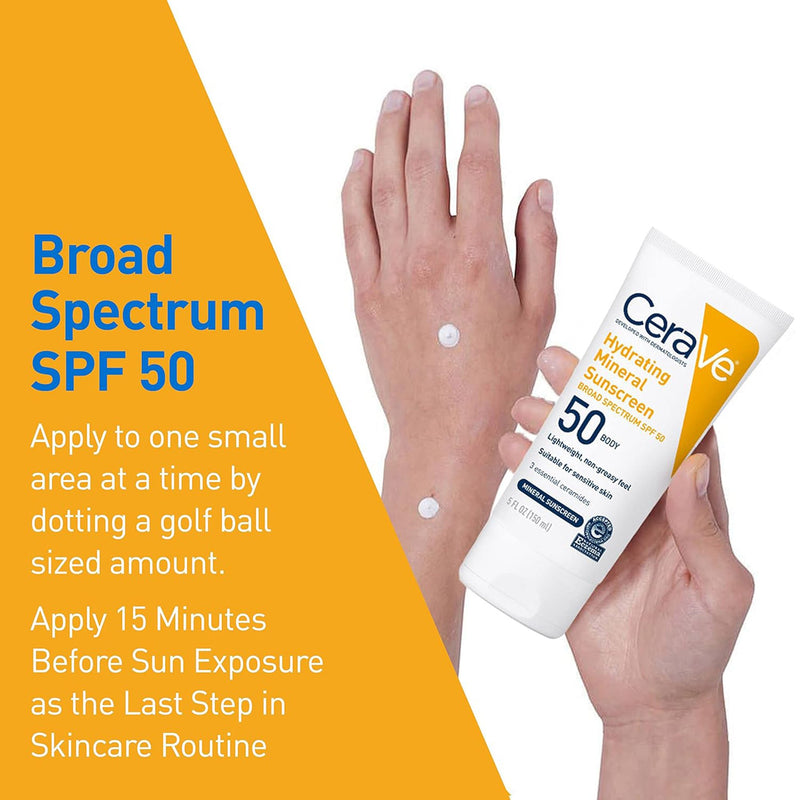 CeraVe® Hydrating Mineral Sunscreen Sunscreen SPF 50 Lotion 5 oz. Tube (1253473_EA) 1/EA