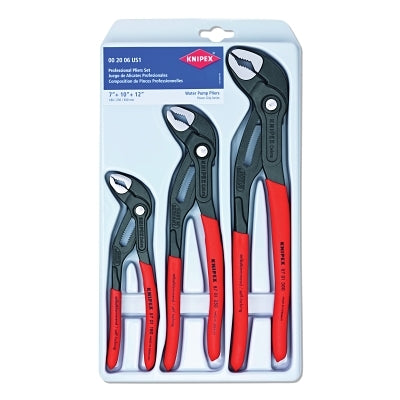 Knipex Cobra 3-Piece Locking Pliers Sets, 7 in; 10 in; 12 in (414-002006US1) 1 Set