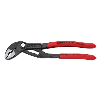 Knipex Cobra® Water Pump Pliers, 7-1/4 in OAL, V-Jaws, 18 Adjustments, Serrated (414-8701180) Each