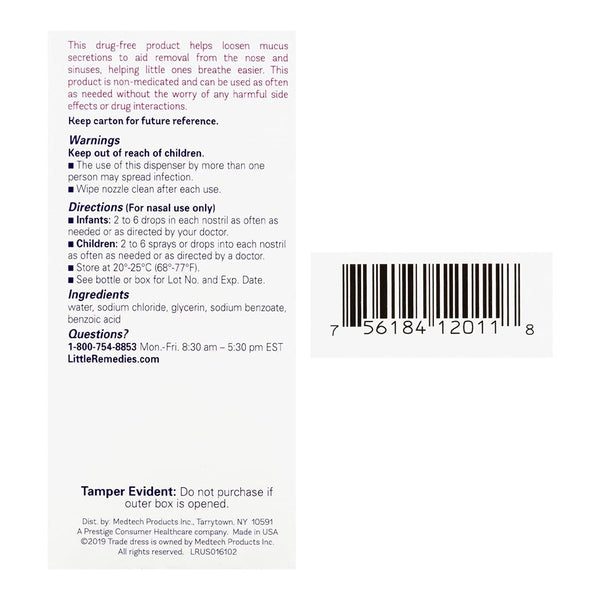 Little Remedies® Saline Nasal Spray 0.65% Strength 1 oz. (1231451_EA) 1/EA