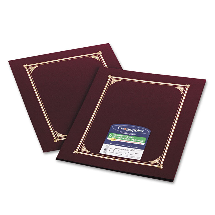 Geographics® Certificate/Document Cover, 12.5 x 9.75, Burgundy, 6/Pack (GEO45333) Pack of 6