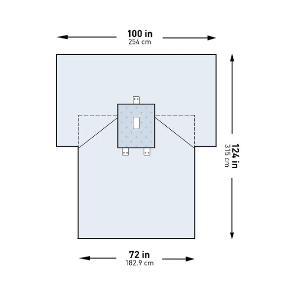 McKesson Abdominal Drape Pediatric Laparotomy Drape 100 W X 72 W X 124 L Inch Sterile (1101273_CS) 10/CS