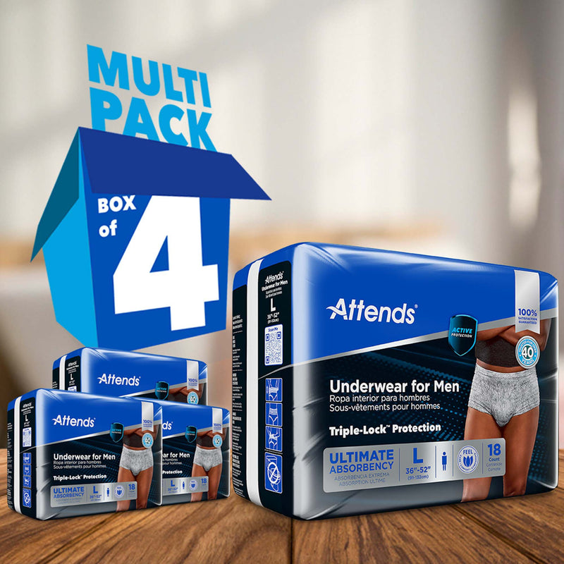 Attends® For Men Male Adult Absorbent Underwear Pull On with Tear Away Seams Large Disposable Heavy Absorbency (1039114_BG) 18/BG