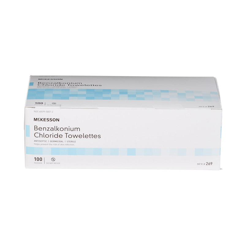 McKesson Antiseptic Skin Towelette Individual Packet Unscented 100 Count (865276_CS) 1000/CS