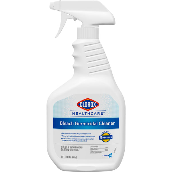 Clorox Healthcare® Bleach Germicidal Surface Disinfectant Cleaner Trigger Spray Liquid 32 oz. Bottle Fruity Floral Bleach Scent NonSterile (909774_CS) 6/CS