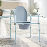McKesson 3-in-1 Commode Chair Fixed Arms Steel Frame Back Bar 13-3/4 Inch Seat Width 350 lbs. Weight Capacity (1065227_EA) 1/EA