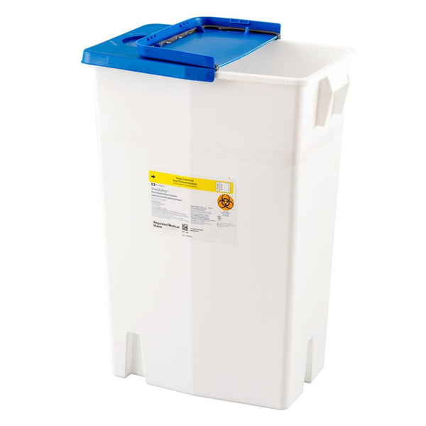 PharmaSafety™ Pharmaceutical Waste Container White Base 26 H X 12-3/4 D X 18-1/4 W Inch Vertical Entry 18 Gallon (632415_EA) 1/EA