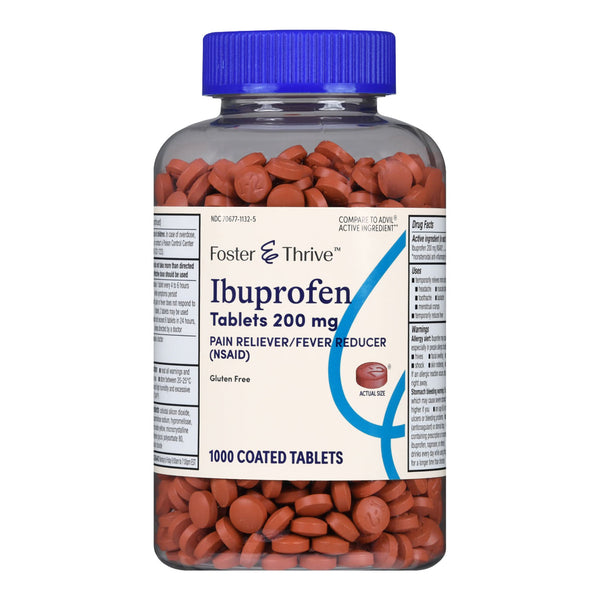 Foster & Thrive™ Pain Relief 200 mg Strength Ibuprofen Tablet 1000 per Bottle (1238995_BT) 1/BT