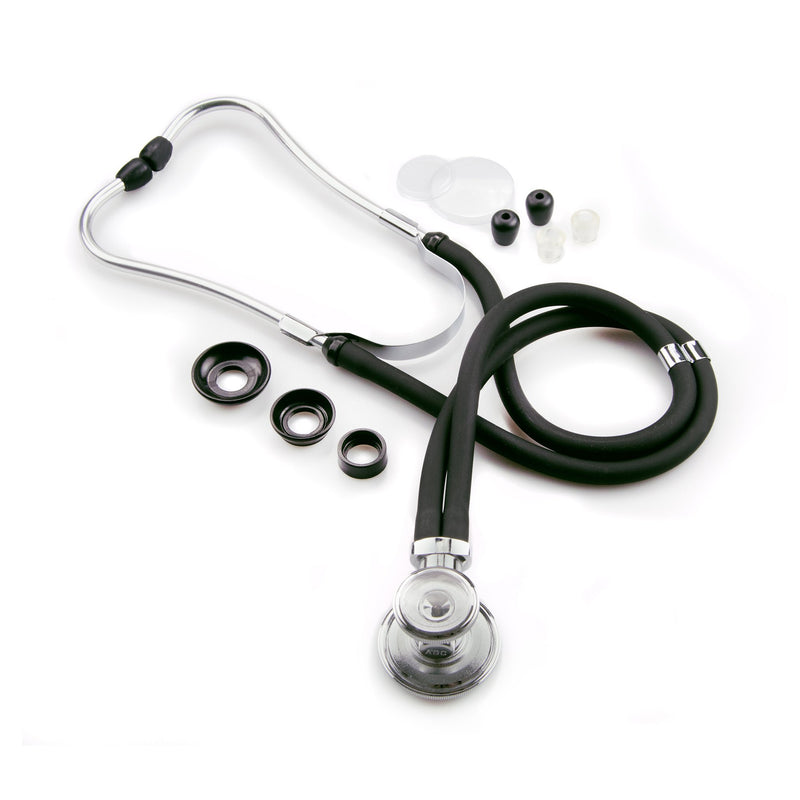 McKesson Sprague Stethoscope Black 2-Tube 16 Inch Tube Double Sided Chestpiece (761428_EA) 1/EA
