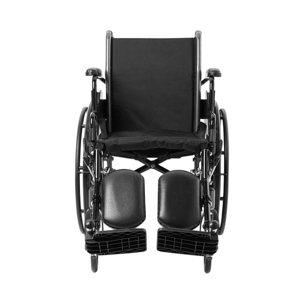 McKesson Lightweight Wheelchair Dual Axle Desk Length Arm Swing-Away Elevating Legrest Black Upholstery 16 Inch Seat Width Adult 300 lbs. Weight Capacity (1065283_EA) 1/EA
