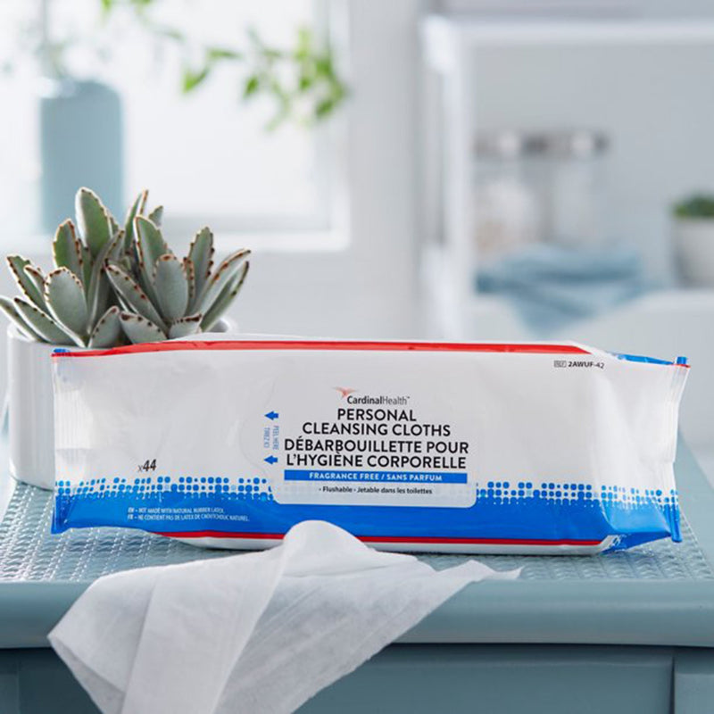 Cardinal Health™ Wings™ Flushable Personal Wipe Soft Pack Unscented 44 Count (1191568_PK) 44/PK