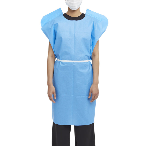 McKesson Patient Exam Gown One Size Fits Most Blue Disposable (146460_CS) 50/CS