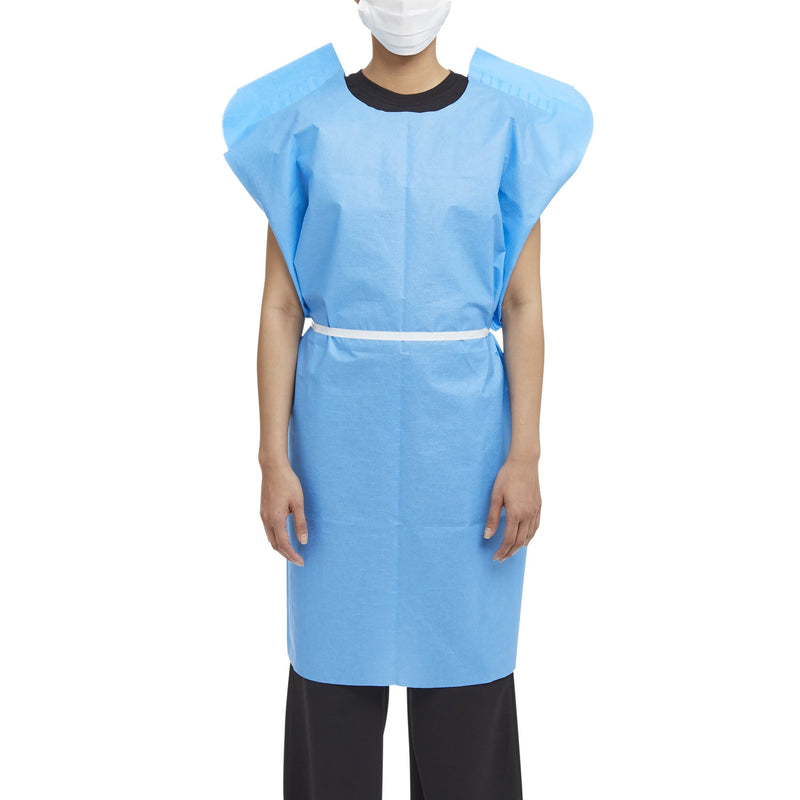 McKesson Patient Exam Gown One Size Fits Most Blue Disposable (146460_CS) 50/CS