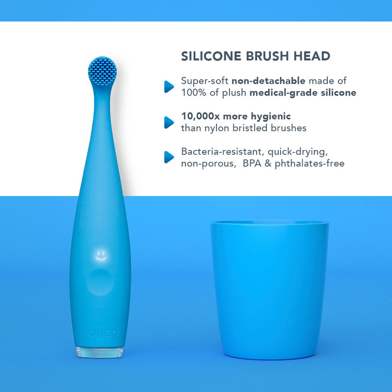 ISSA™ baby Sonic Toothbrush Bubble Blue Dino Ages Birth to 4 Years Silicone (1252887_EA) 1/EA