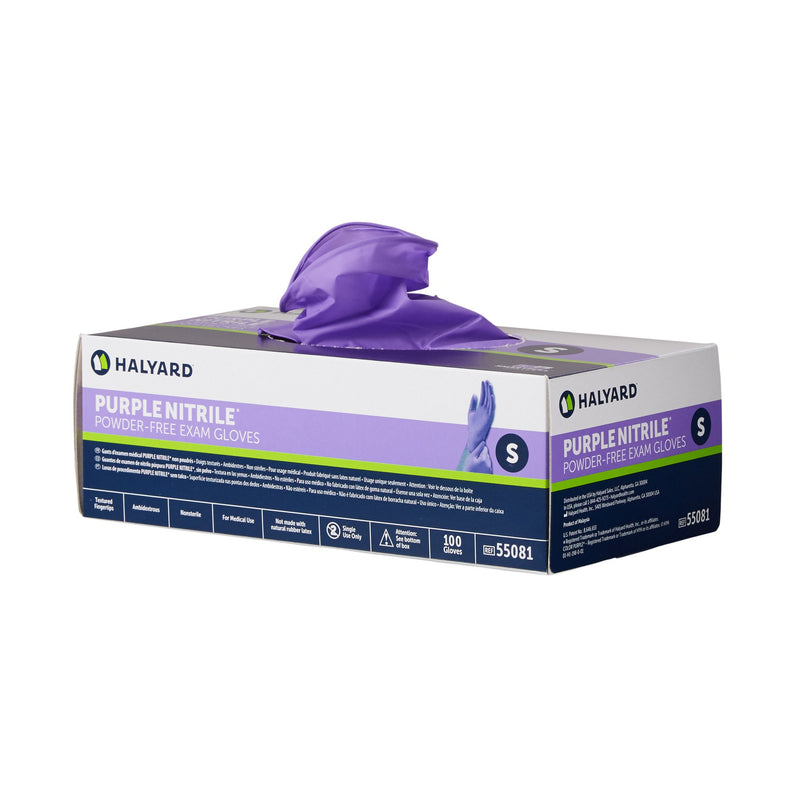 Purple Nitrile® Exam Glove Small NonSterile Nitrile Standard Cuff Length Textured Fingertips Purple Chemo Tested (365060_BX) 100/BX