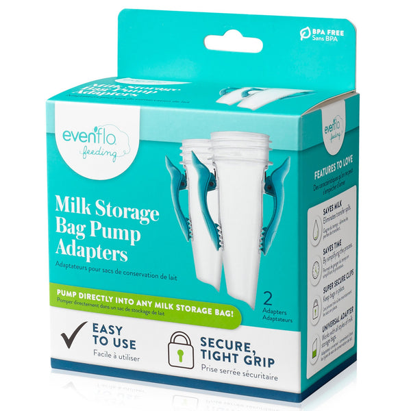 Evenflo Advanced Breast Milk Storage Bag Adapter For Breast Pumps and Most Other Standard Neck Breast Pump Brands (1041156_CS) 12/CS