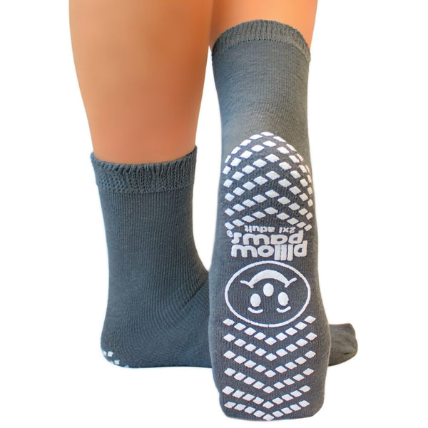 Pillow Paws® Single Imprint Terries™ Slipper Socks Unisex Adult 2X-Large Single Tread Single Patient Use Gray (324812_EA) 1/EA