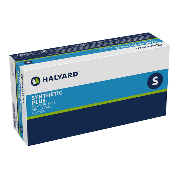 Halyard™ Exam Glove Small NonSterile Vinyl Standard Cuff Length Smooth White Not Rated (447637_BX) 100/BX