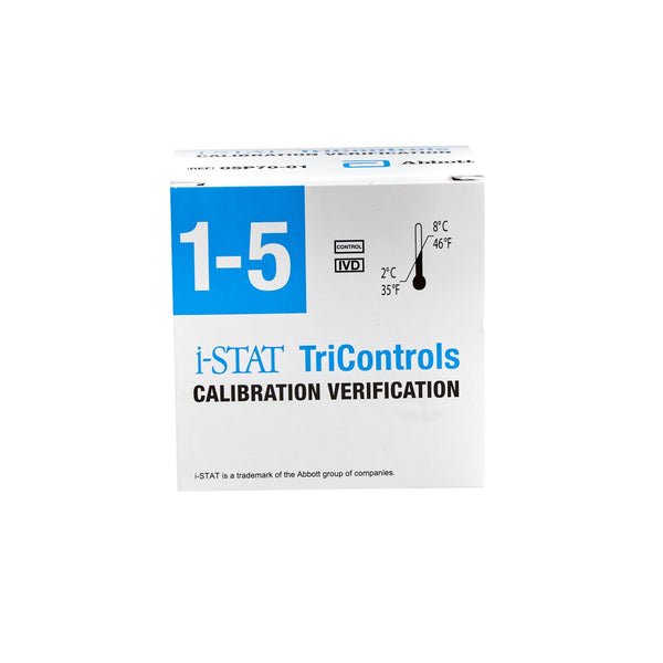 i-STAT® Tricontrols Calibration Verification Set Hematocrit, Blood Gases, Electrolytes, Chemistries 5 X 1.7 mL For iSTAT Point-of-Care Analyzers (810463_EA) 1/EA