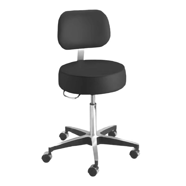 McKesson Exam Stool Backrest Pneumatic Height Adjustment 5 Casters Black (407104_EA) 1/EA