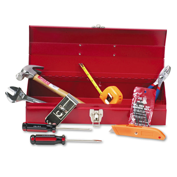 Great Neck® 16-Piece Light-Duty Office Tool Kit, Metal Box, Red (GNSCTB9) Each