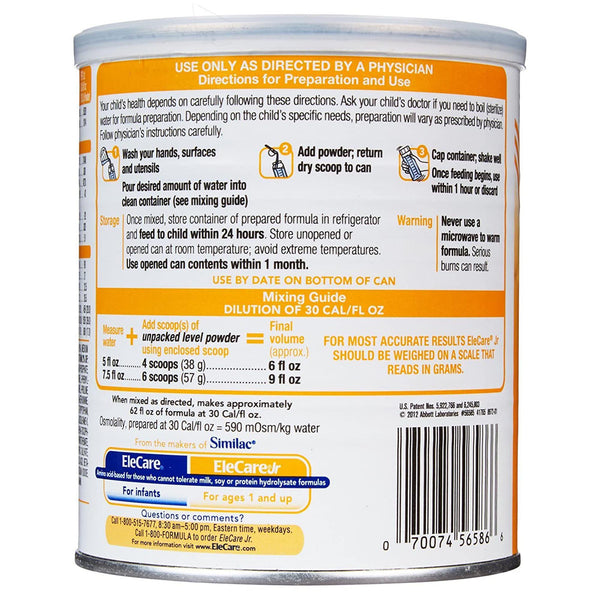 EleCare® Jr Pediatric Oral Supplement Vanilla Flavor 14.1 oz. Can Powder Amino Acid Protein Maldigestion (772261_EA) 1/EA