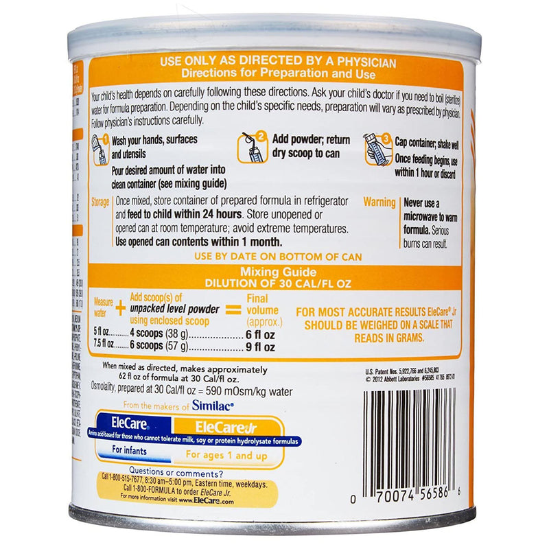 EleCare® Jr Pediatric Oral Supplement Vanilla Flavor 14.1 oz. Can Powder Amino Acid Protein Maldigestion (772261_CS) 6/CS