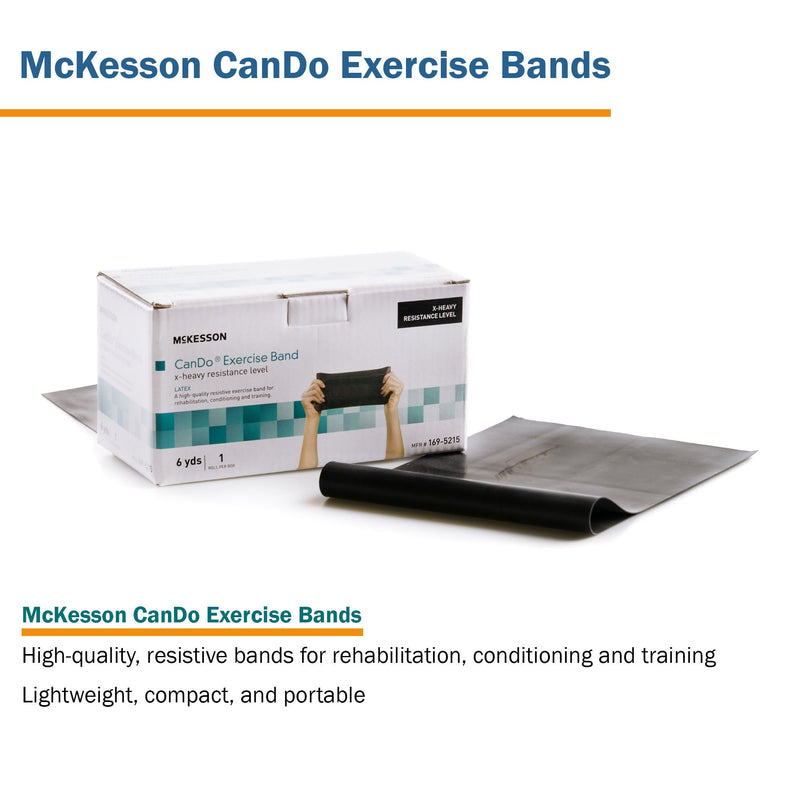 McKesson CanDo® Exercise Resistance Band Black 5 Inch X 6 Yard X-Heavy Resistance (1073315_EA) 1/EA