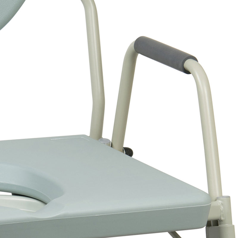 McKesson Commode Chair Drop Arms Steel Frame Padded Backrest 23-1/4 Inch Seat Width 1000 lbs. Weight Capacity (1065226_EA) 1/EA