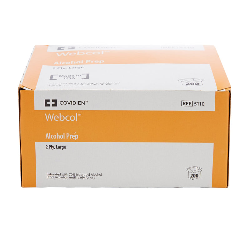 Webcol™ Alcohol Prep Pad 70% Strength Isopropyl Alcohol Individual Packet Large Sterile (188596_CT) 200/CT
