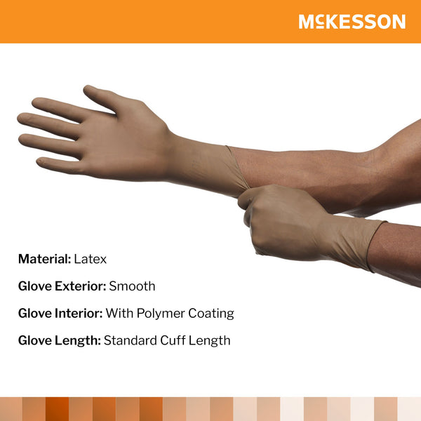 McKesson Perry® Surgical Glove Size 8.5 Sterile Latex Standard Cuff Length Smooth Brown Not Chemo Approved (1044733_BX) 50/BX