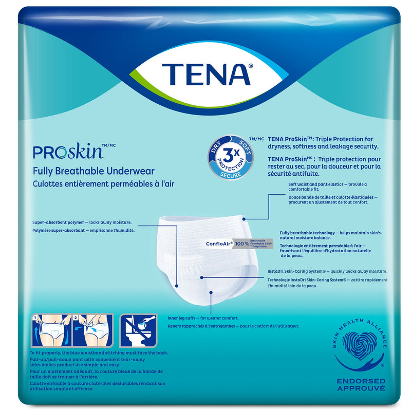 TENA® ProSkin™ Plus Unisex Adult Absorbent Underwear Pull On with Tear Away Seams Medium Disposable Moderate Absorbency (1182392_CS) 80/CS