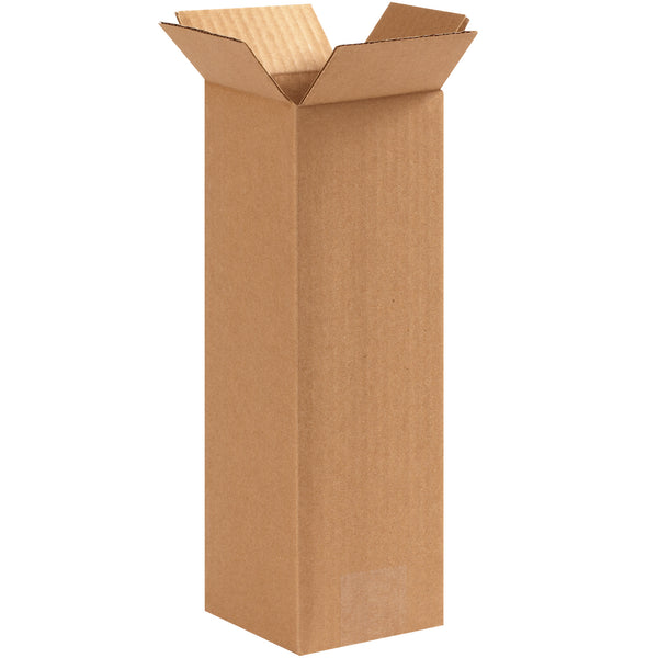 4 x 4 x 12" Tall Corrugated Boxes, Bundle Of 25 Bundle Of 25