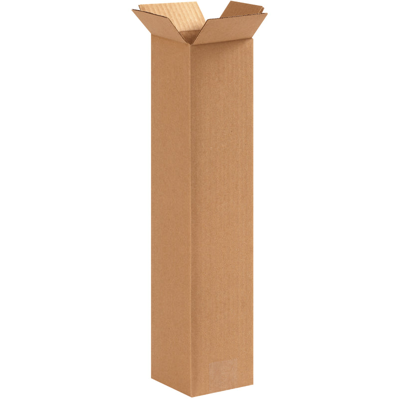 4 x 4 x 18" Tall Corrugated Boxes, Bundle Of 25 Bundle Of 25